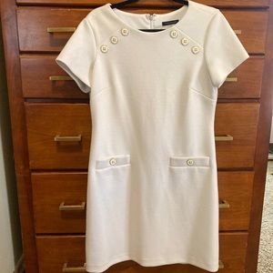 White Knit Short-Sleeve TH Dress